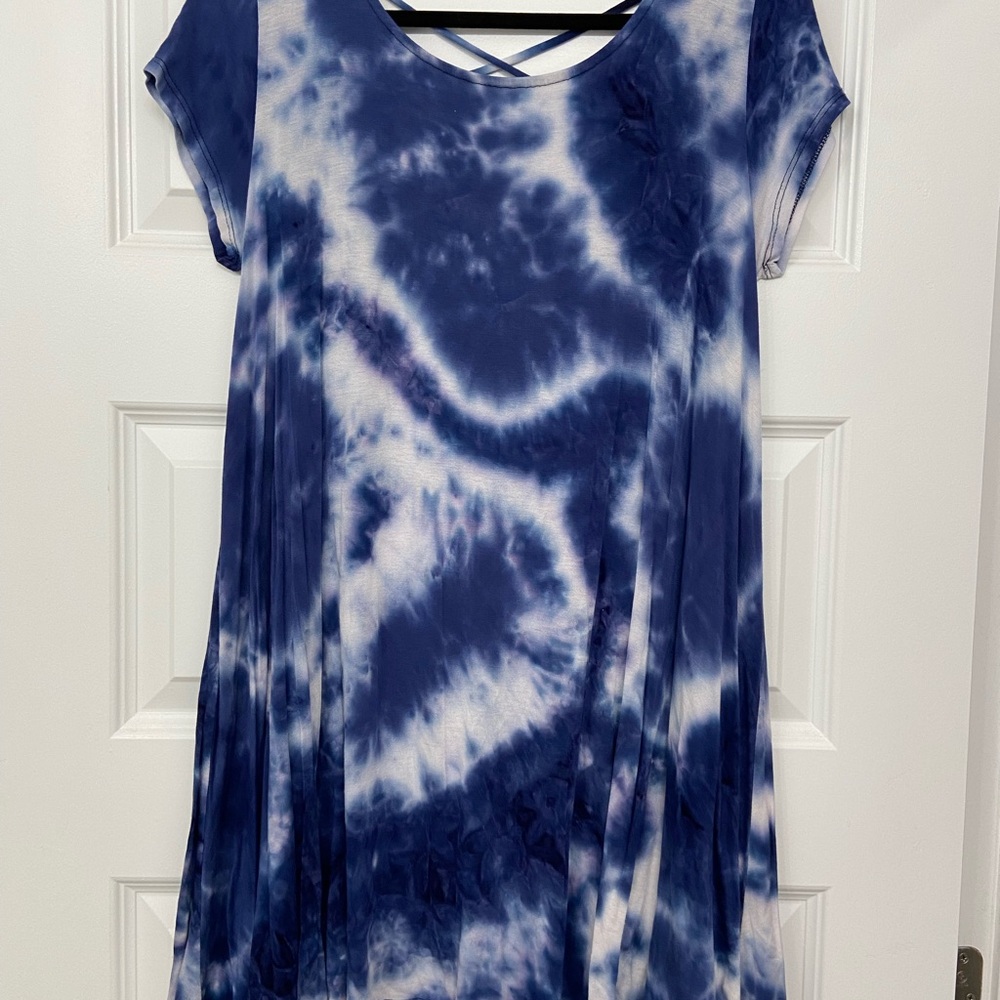 Vibrant Blue Tie-Dye Top